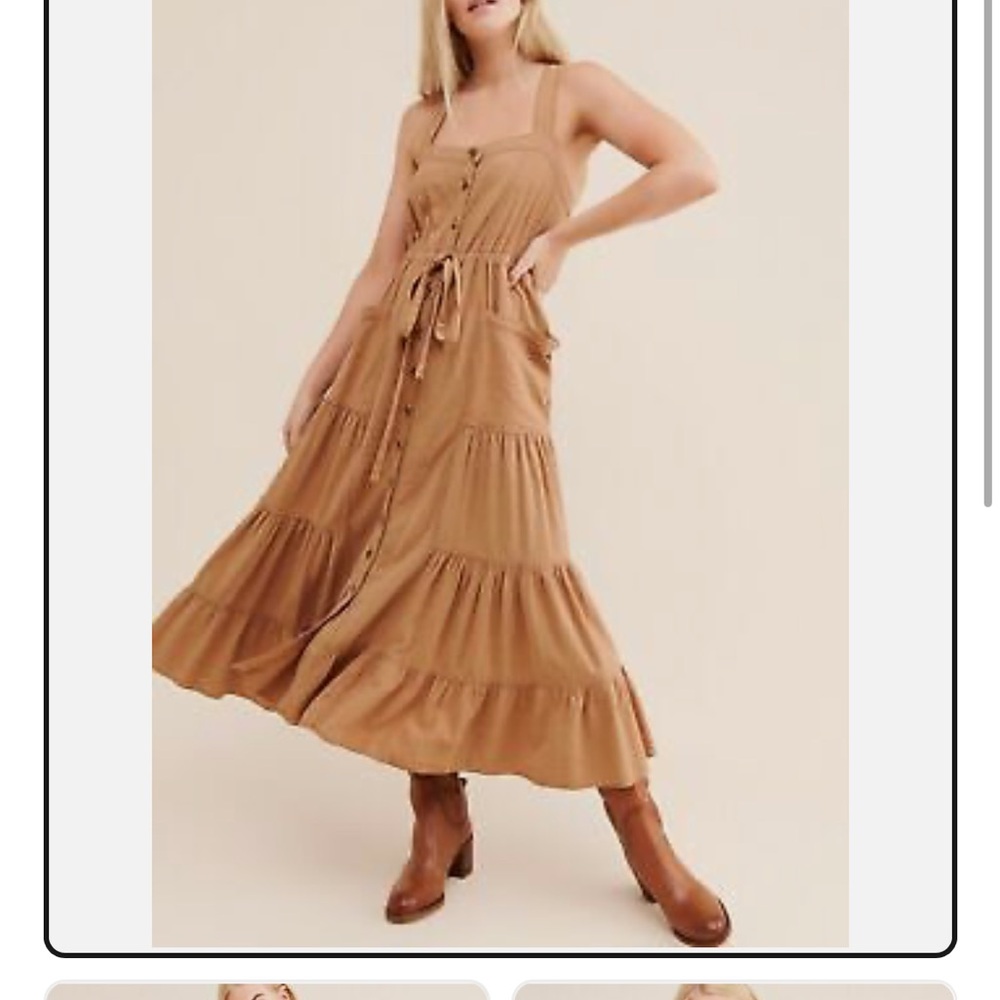 Free People Tan Sleeveless Dress